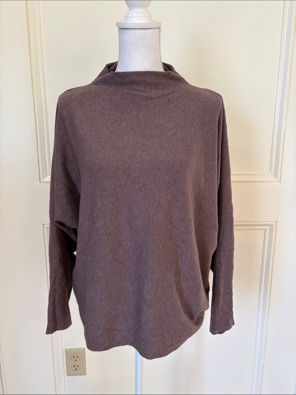 Women’s Cowl Neck Sweater in Mauve Taupe